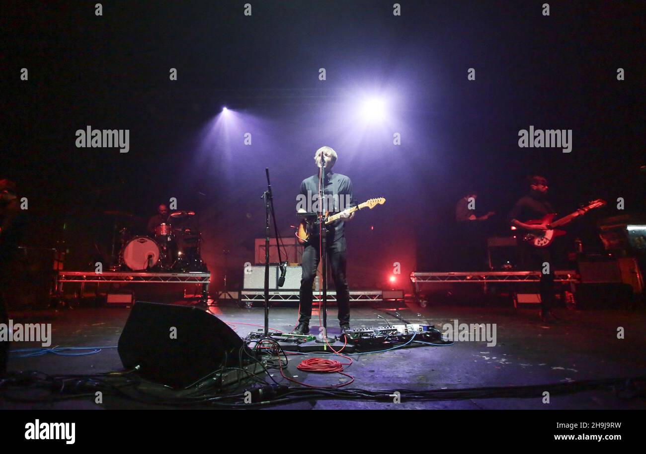 Ben Gibbard of Death Cab for Cutie performing live on stage at the Brixton O2 Academy in London Stock Photo