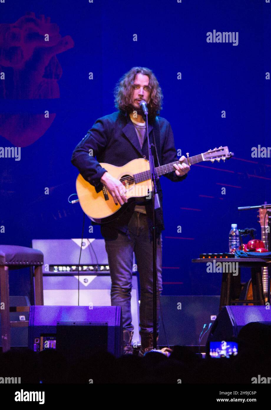 Chris Cornell performing live on stage at the Royal Albert Hall in London during his Higher Truth tour Stock Photo