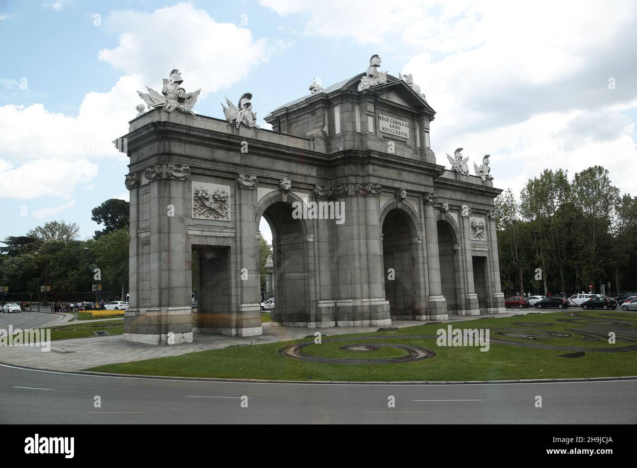 The Puerta de Alcala in Madrid, Spain. General views in Madrid during the 2016 San Isidro festival Stock Photo