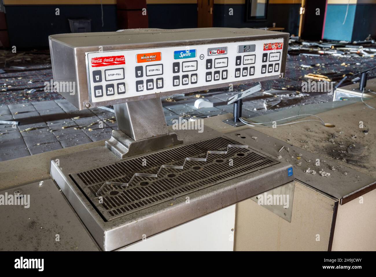 A soda fountain machine. This location has since been demolished. Stock Photo
