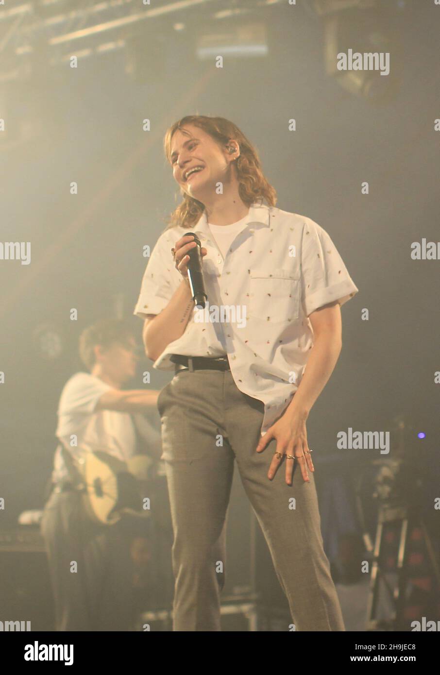 Christine and the Queens performing live on stage at the 2016 Latitude festival in Southwold, Suffolk Stock Photo