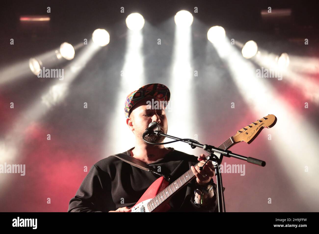 Ruban Nielson of Unknown Mortal Orchestra performing on the Far Out stage on Day 4 of the 2016 Green Man festival in the Brecon Beacons in South Wales. Picture date: Sunday August 21, 2016. Photo credit should read: Richard Gray/ EMPICS Entertainment. Stock Photo