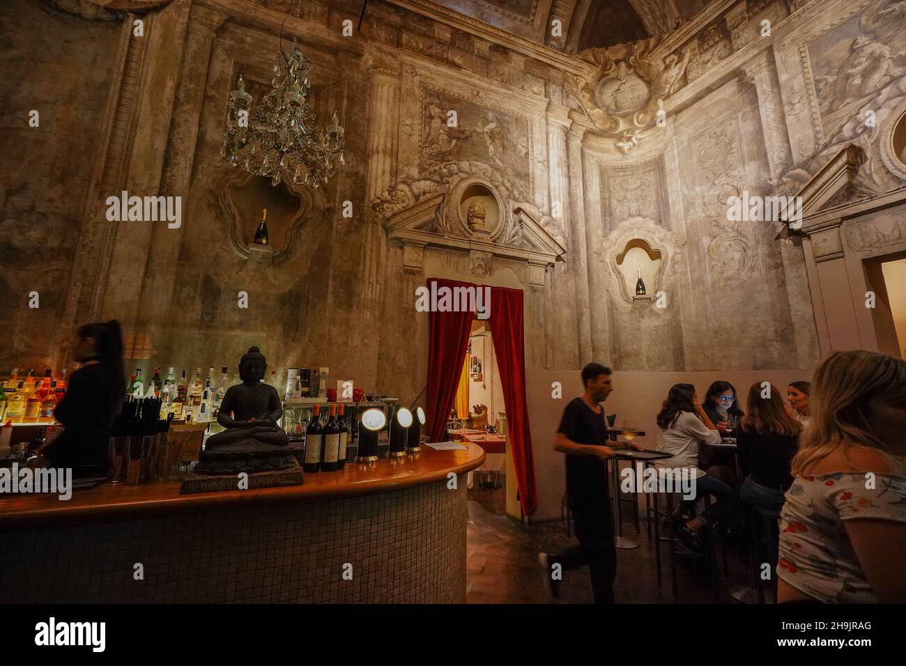 A view inside a traditional bar in a palazzo in Bologna. From a series of travel photos in Italy. Photo date: Saturday, September 16, 2017. Photo credit should read: Richard Gray/EMPICS Entertainment Stock Photo