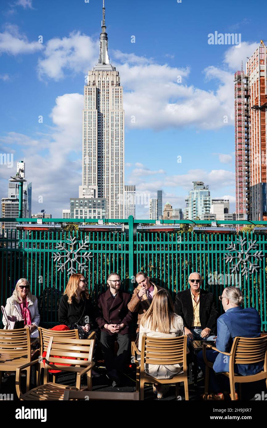 The Empire State Building seen from from the 230 Fifth rooftop bar in New York City in the United States. From a series of travel photos in the United States. Photo date: Sunday, April 8, 2018. Photo credit should read: Richard Gray/EMPICS Stock Photo