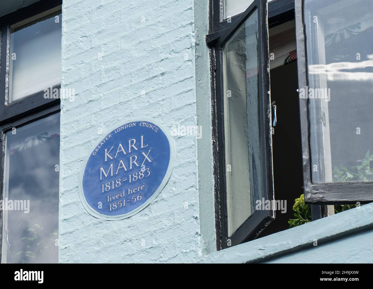Views of the blue plaque where Karl Marx lived between 1851 and 1856 at 28 Dean Street, London. It is the 200th anniversary of Marx's birth on May 6, 2018. Photo date: Wednesday, May 2, 2018. Photo credit should read: Richard Gray/EMPICS Stock Photo