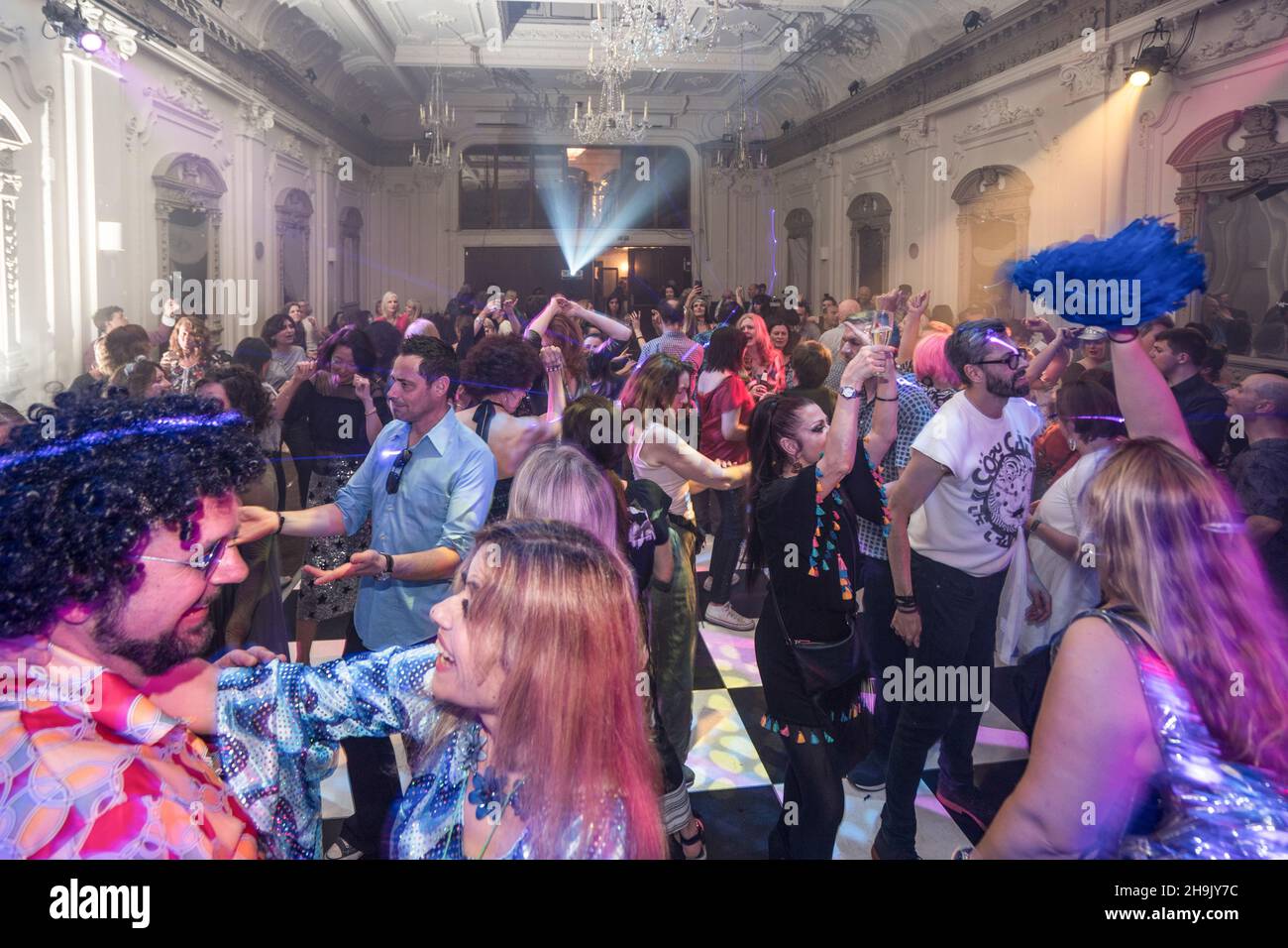 Party goers at the Sheene Resistance's Lost in Disco Night at Bush Hall in London. Photo date: Saturday, May 19, 2018. Photo credit should read: Richard Gray/EMPICS Stock Photo