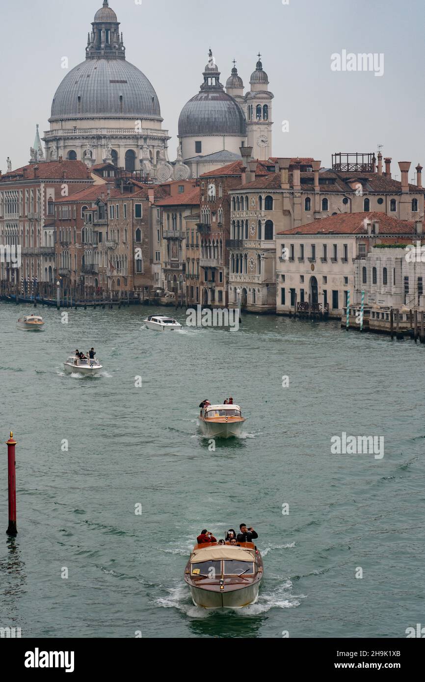A view of Santa Maria della Salute commonly known simply as the Salute on the Grand Canal in Venice. From a series of travel photos in Italy. Photo date: Sunday, February 10, 2019. Photo credit should read: Richard Gray/EMPICS Entertainment Stock Photo
