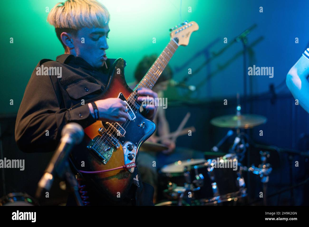 Austin Boylan of Canadian band Pottery performing live on stage at the ...