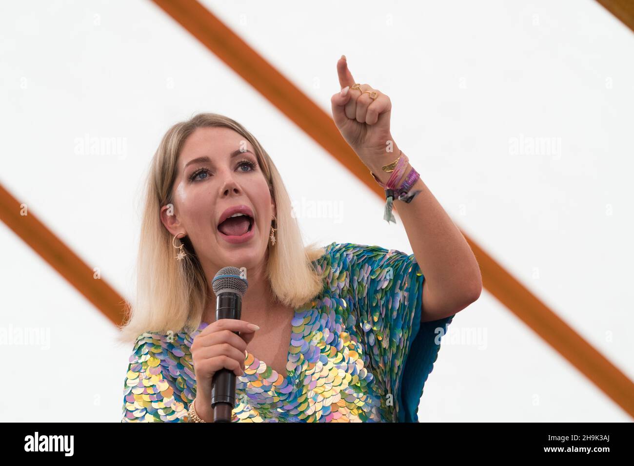 Katherine Ryan performing live on the comedy stage on Day 2 of the 2019 Latitude Festival in Suffolk, UK. Photo date: Saturday, July 20, 2019. Photo credit should read: Richard Gray/EMPICS Entertainment Stock Photo