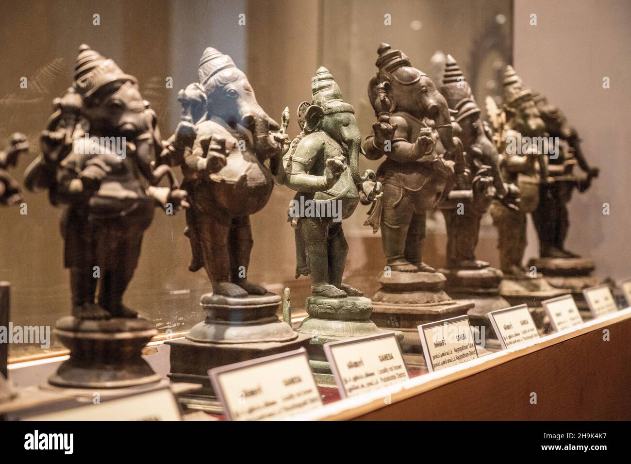 Bronze statues of Ganesh in a museum in Chenai in Tamil Nadu. From a series of travel photos in South India. Photo date: Monday, January 6, 2020. Photo credit should read: Richard Gray/EMPICS Stock Photo