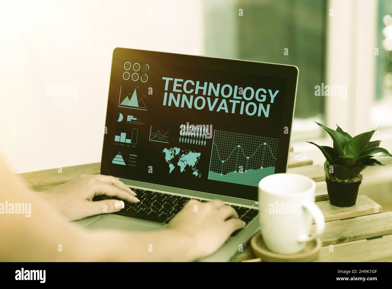 Text caption presenting Technology Innovation. Conceptual photo ...
