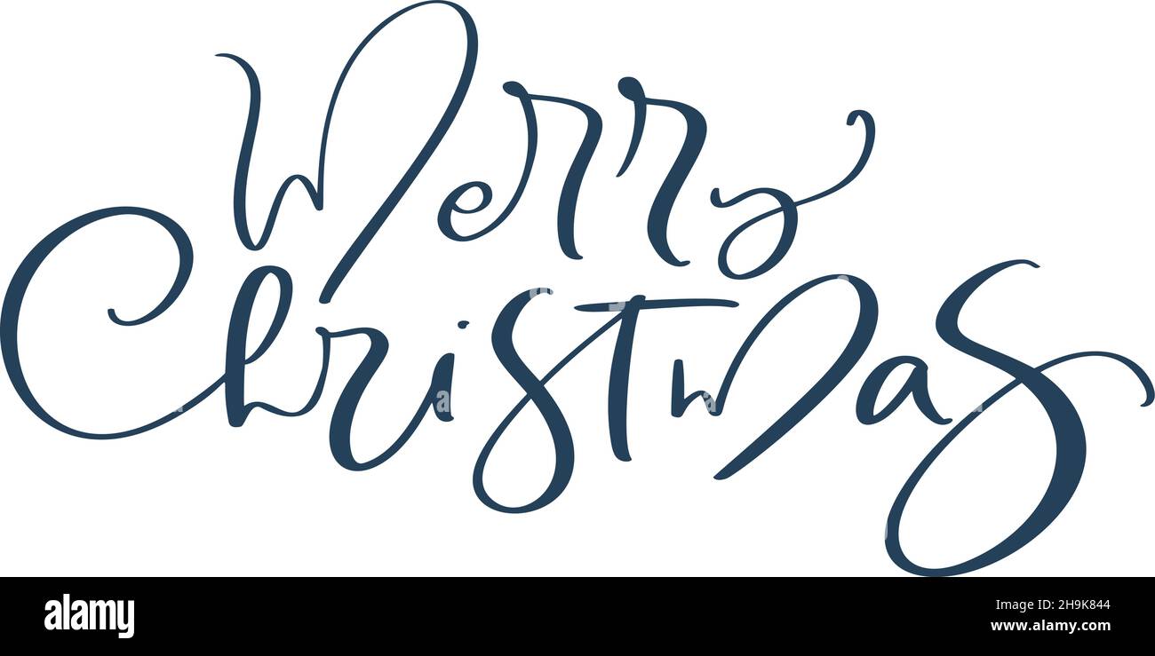Merry Christmas hand lettering calligraphy text isolated on white ...