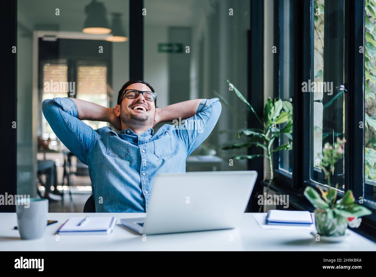 lean-back-and-relax-you-succeeded-stock-photo-alamy