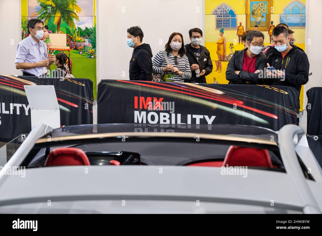 Hong Kong, China. 05th Dec, 2021. Visitors look at Italian racing supercar GFG Bandini Dora during the International Motor Expo (IMXHK) showcasing thermic and electric cars and motorcycles in Hong Kong. Credit: SOPA Images Limited/Alamy Live News Stock Photo