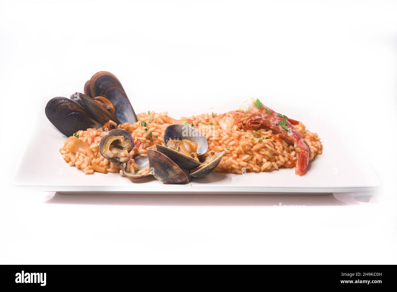 Spanish food, paella tapa view Stock Photo