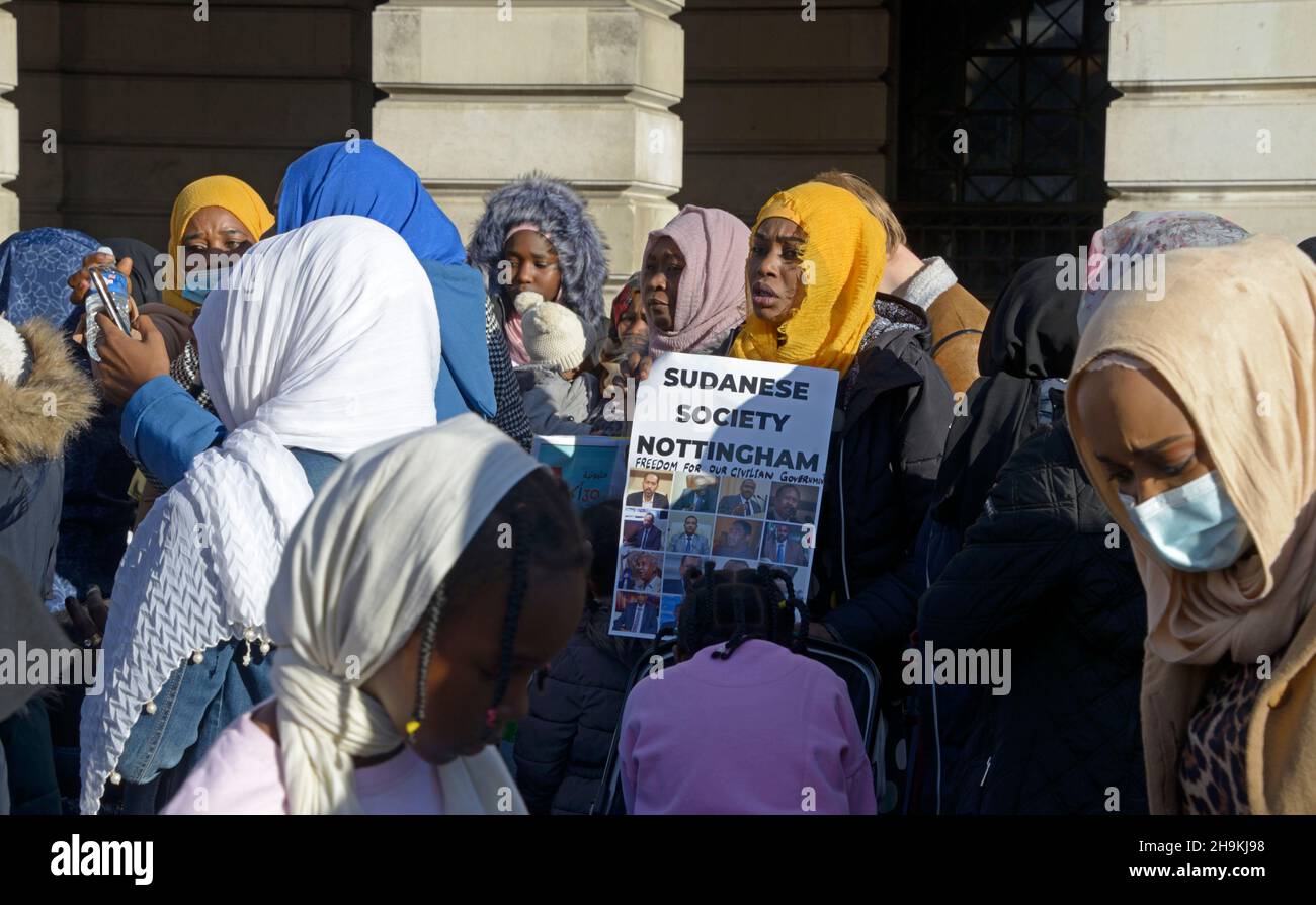 Sudanese women protesting against action in Sudan. Stock Photo