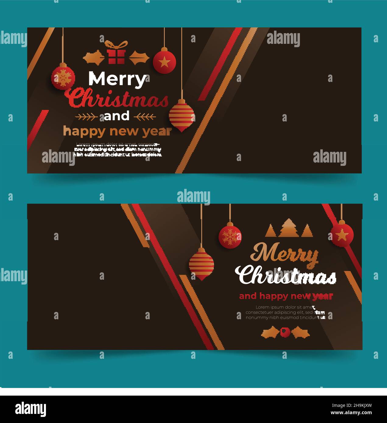 christmas banners happy new year vector design illustration Stock ...