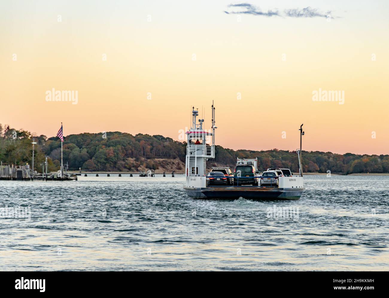 Shelter Island ferry, Southern Cross in late day sun, Shelter Island