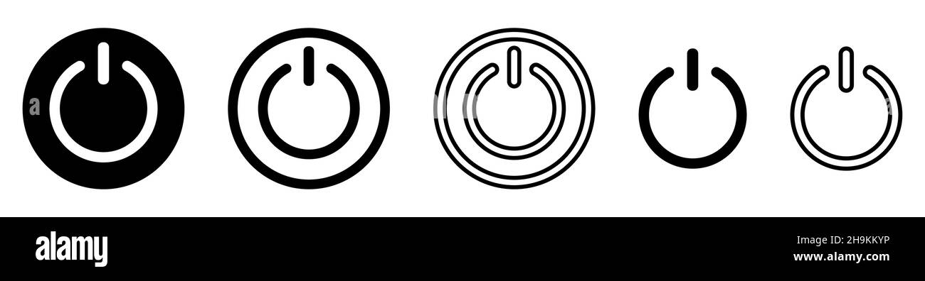 On-off icon set. Flat and line art style. Vector illustration isolated ...