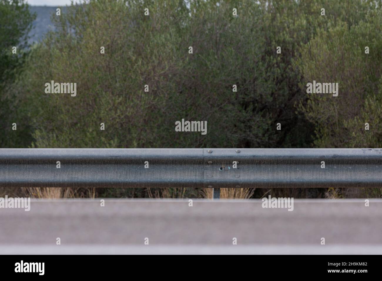 Guard rails on a motorway Stock Photo