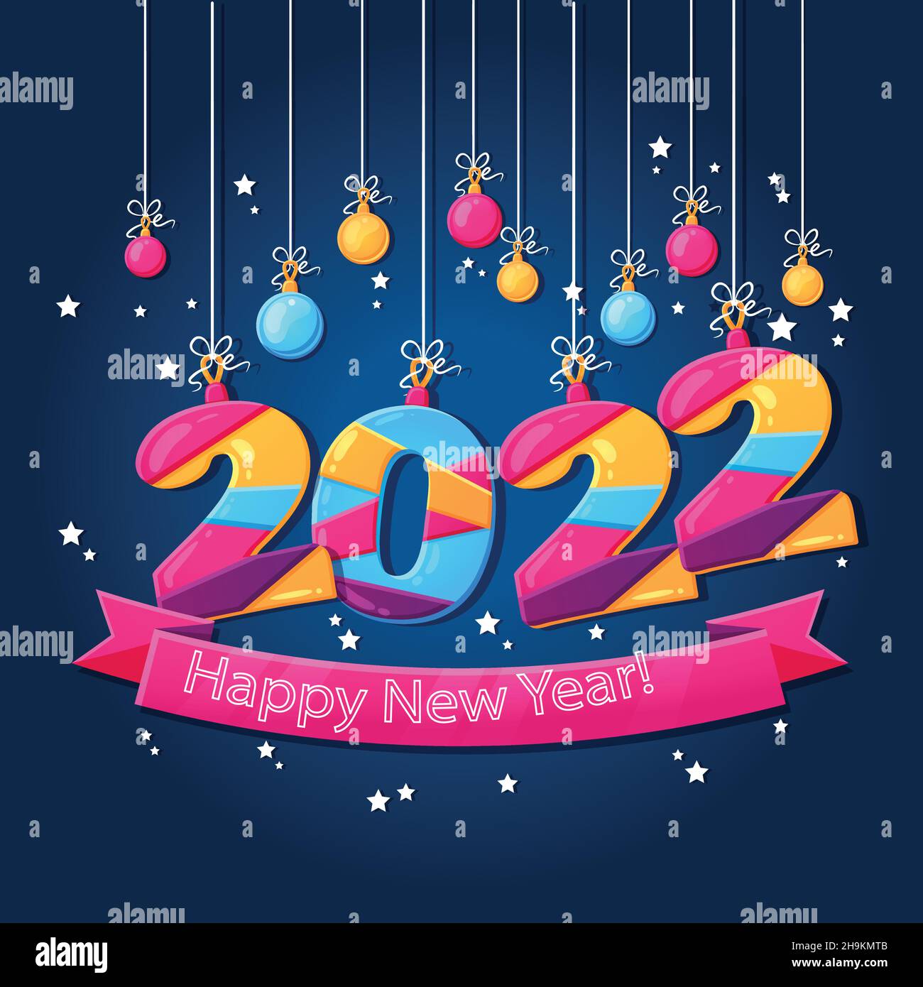 happy new year 2022 background vector design illustration Stock Vector ...