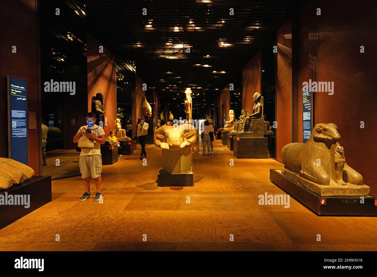 TURIN, ITALY - AUGUST 19, 2021: King's Gallery in the Egyptian Museum of Turin, Italy Stock Photo