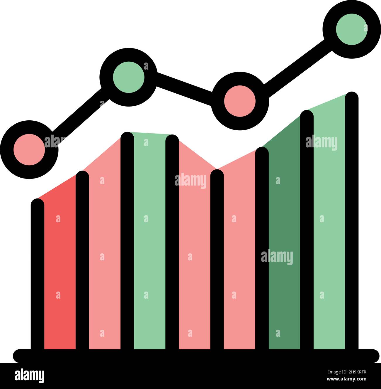 Graph chart comparison icon. Outline graph chart comparison vector icon ...