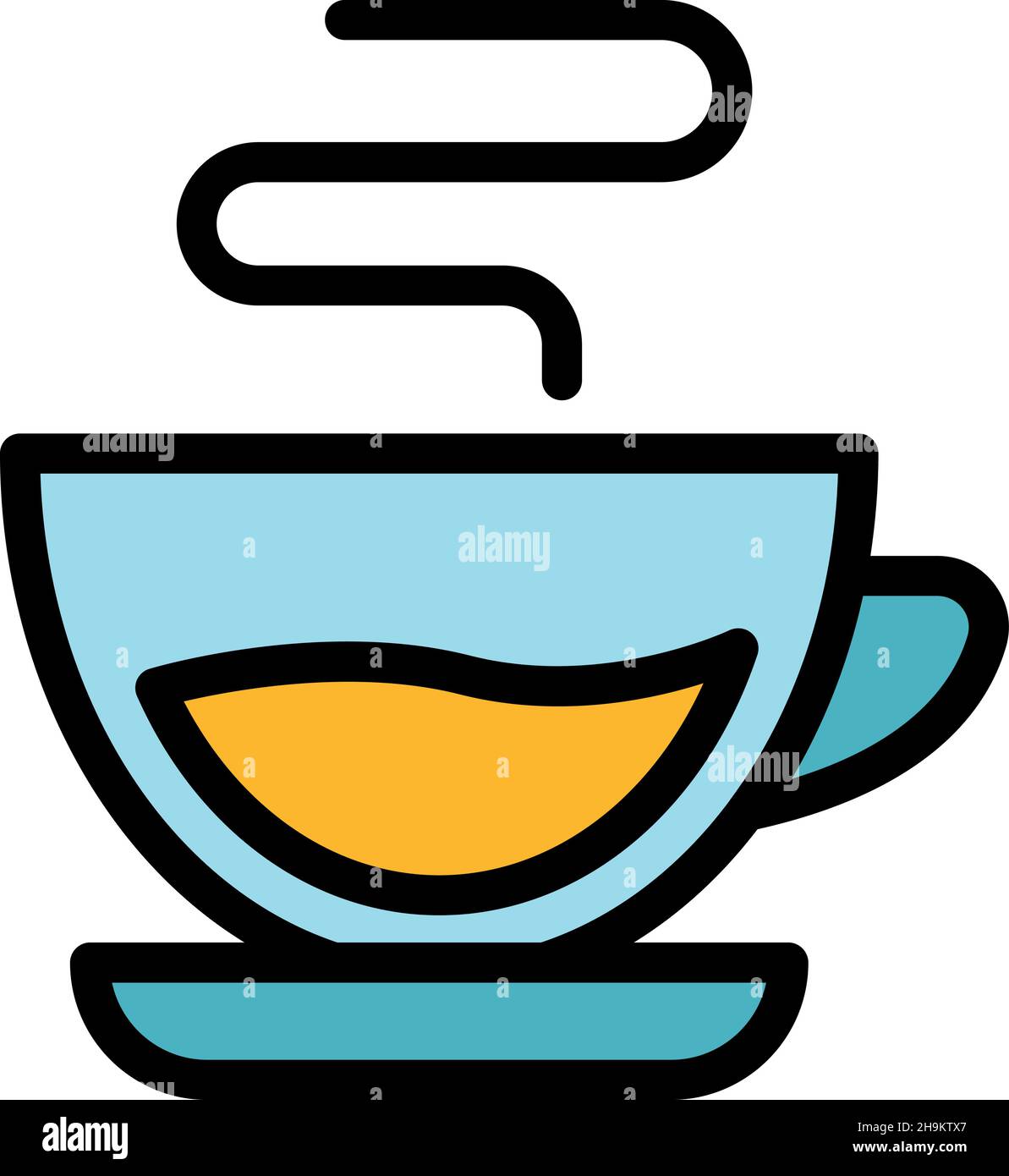 Drink cup icon. Outline drink cup vector icon color flat isolated Stock