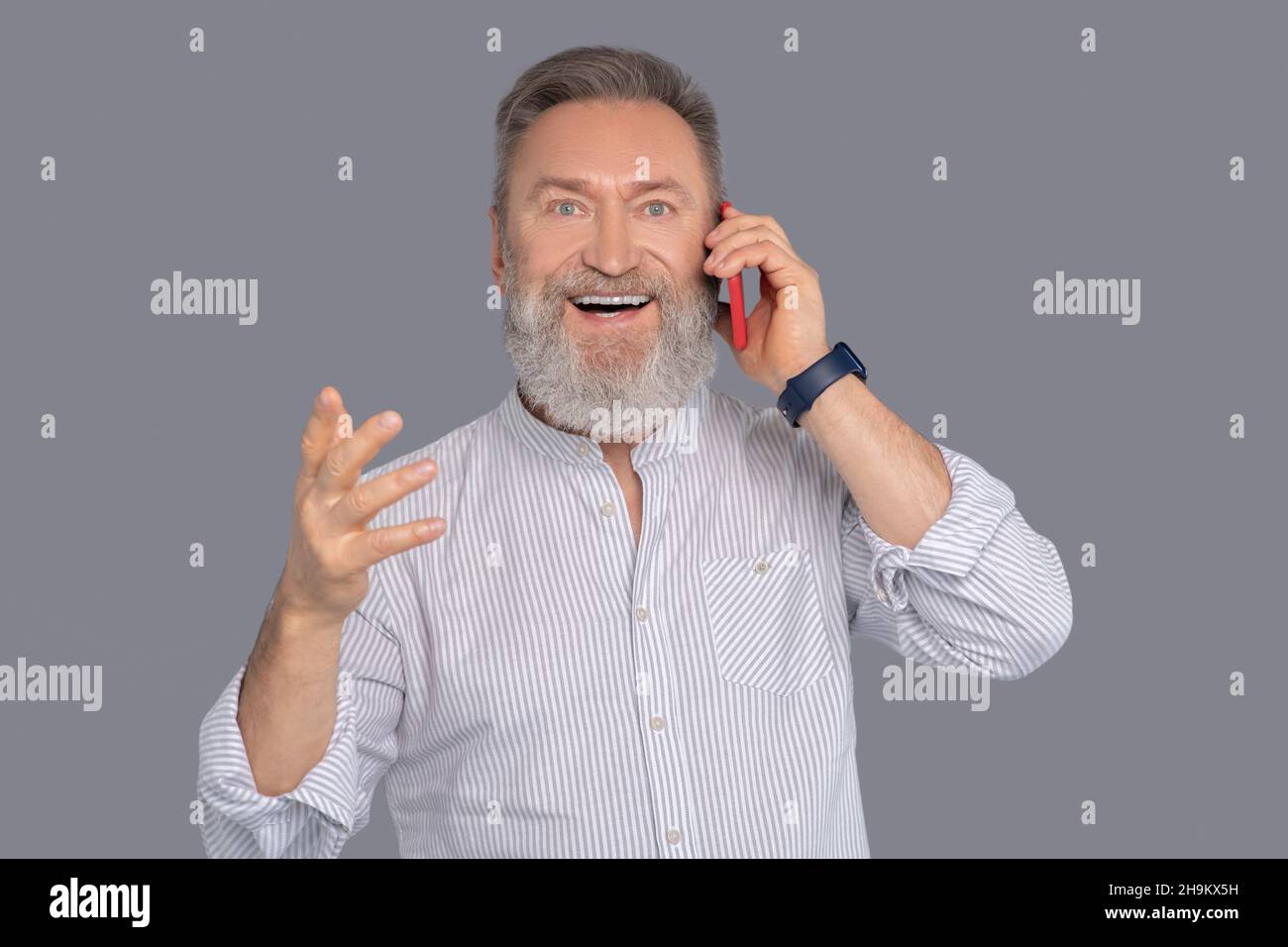 Excited mature male person hi-res stock photography and images - Alamy