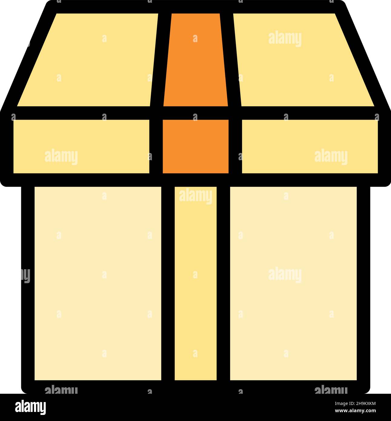 Empty box icon. Outline empty box vector icon color flat isolated Stock ...