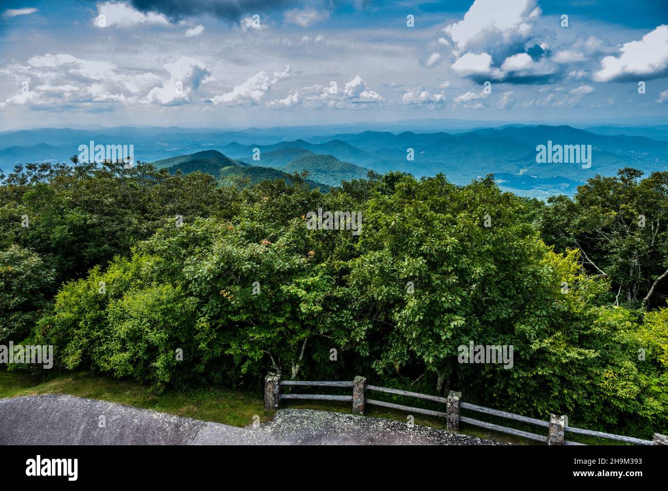 Brasstown Bald Mountain Observation Platform Hiawassee GA looking west