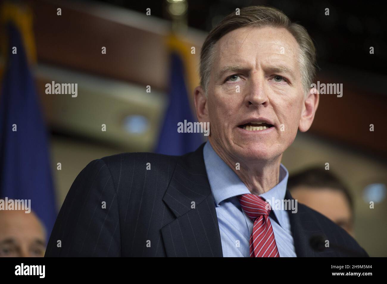 Washington, United States. 07th Dec, 2021. Rep. Paul Gosar, R-AZ, speaks during a news conference at the US Capitol in Washington, DC on Tuesday, December 7, 2021. The group of Republican House members are calling for the January 6th defendants to be released from DC jail. Photo by Bonnie Cash/UPI Credit: UPI/Alamy Live News Stock Photo