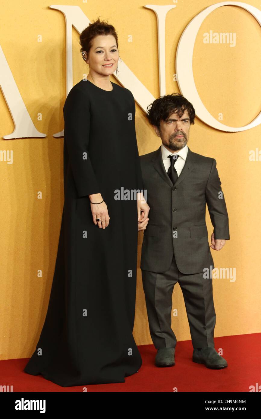Peter Dinklage and Erica Schmidt, Cyrano - UK Film Premiere, Leicester Square, London, UK, 07 December 2021, Photo by Richard Goldschmidt Stock Photo