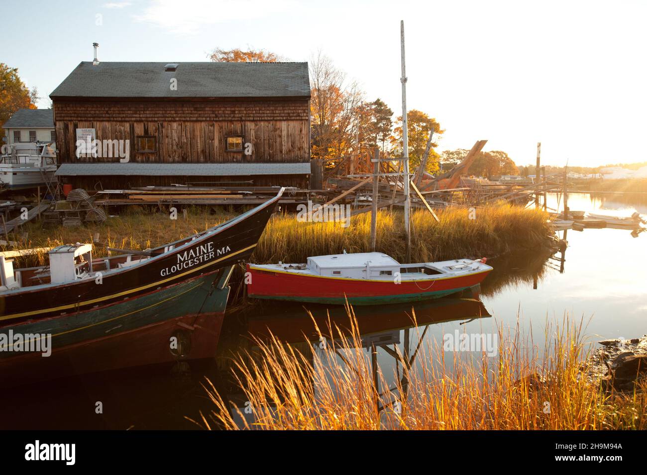 H.A. Burnham Boat Building on the Essex River, Essex, Massachusetts