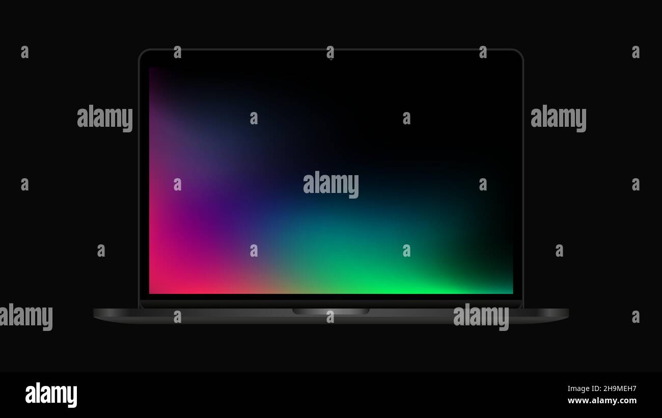 Realistic Laptop Mockup. Gradient Design for Notebook. Vector illustration Stock Vector