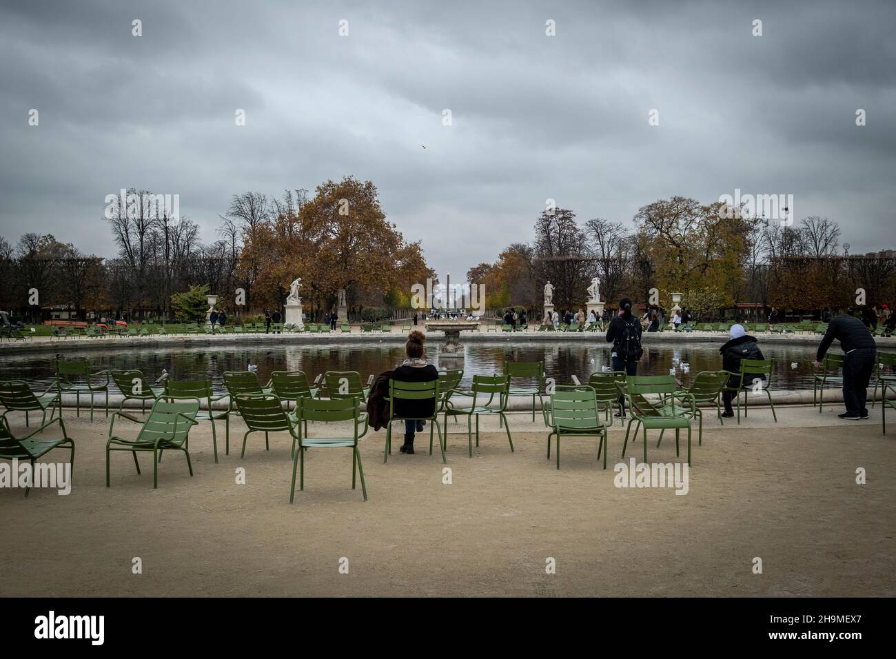 Tuileries Garden in Paris, France. The garden is a public garden located between the Louvre Museum and the Place de la Concorde in the 1st arrondissem Stock Photo