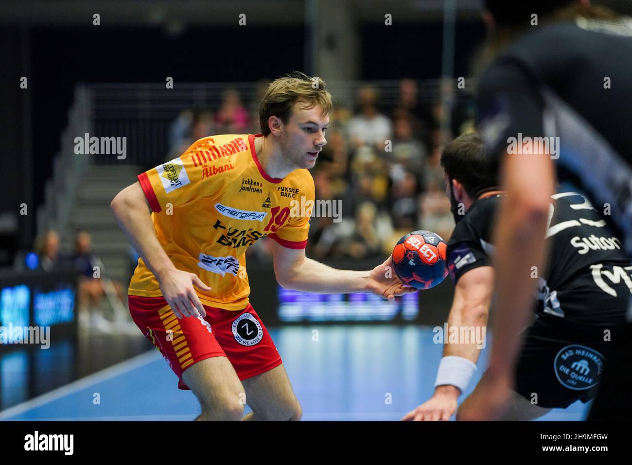 Odense, Denmark. 07th Dec, 2021. Mathias Gidsel (19) of GOG seen in the EHF  European League match between GOG and TBV Lemgo Lippe at Jyske Bank Arena  in Odense. (Photo Credit: Gonzales
