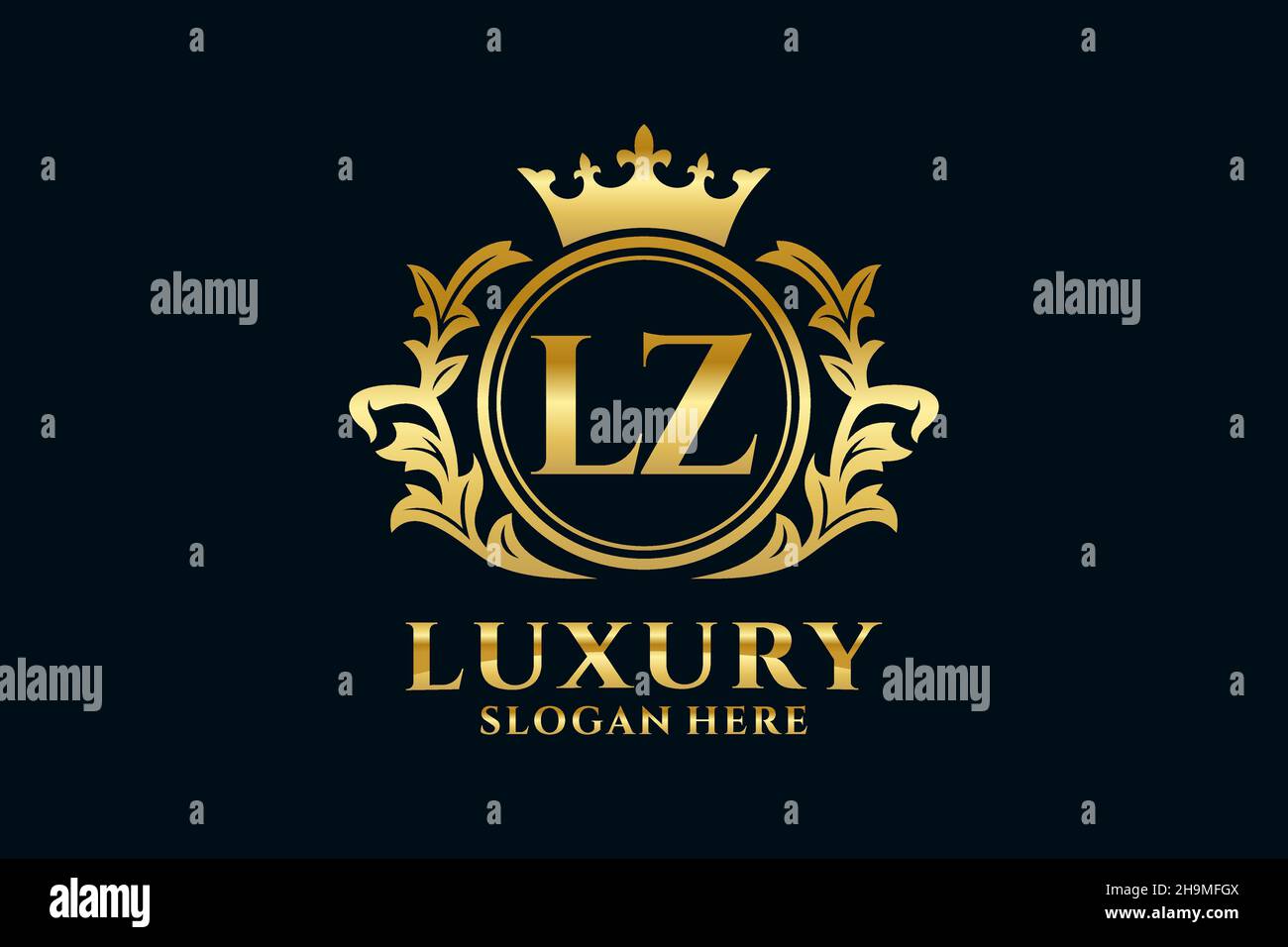 LZ Letter Royal Luxury Logo template in vector art for luxurious ...