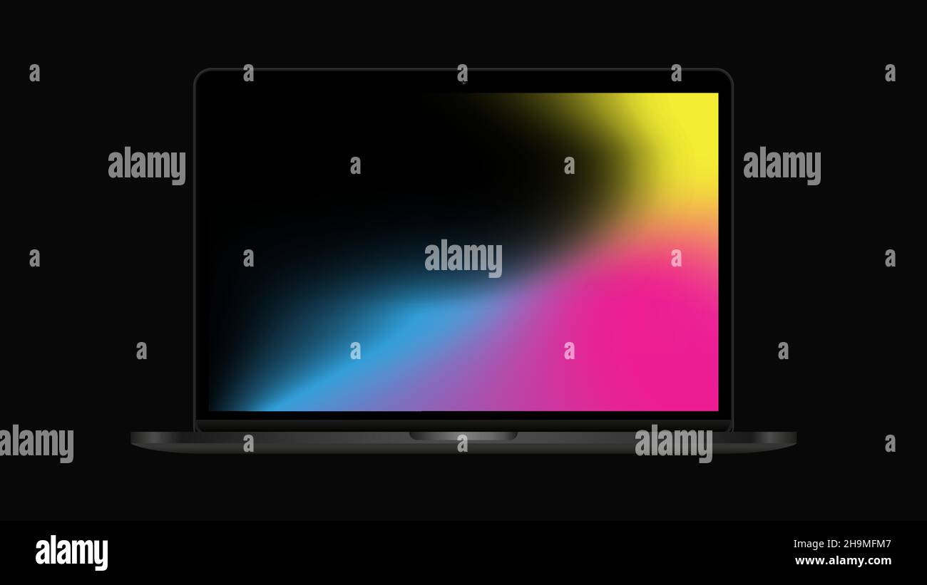 Laptop Mockup. Portable Computer. New Model. Vector illustration Stock ...