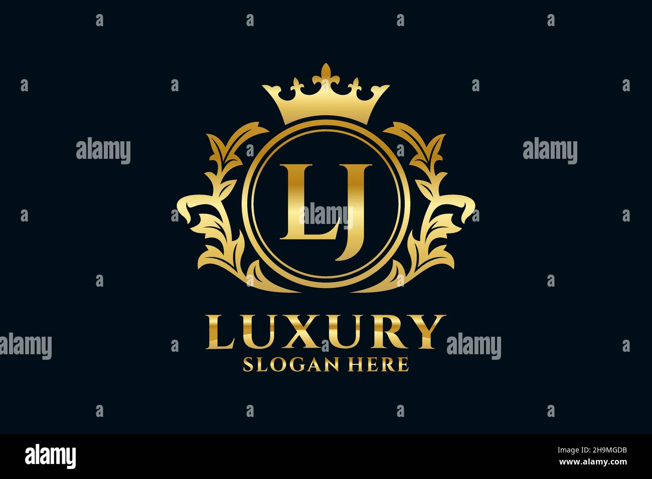 LJ Letter Royal Luxury Logo template in vector art for luxurious ...