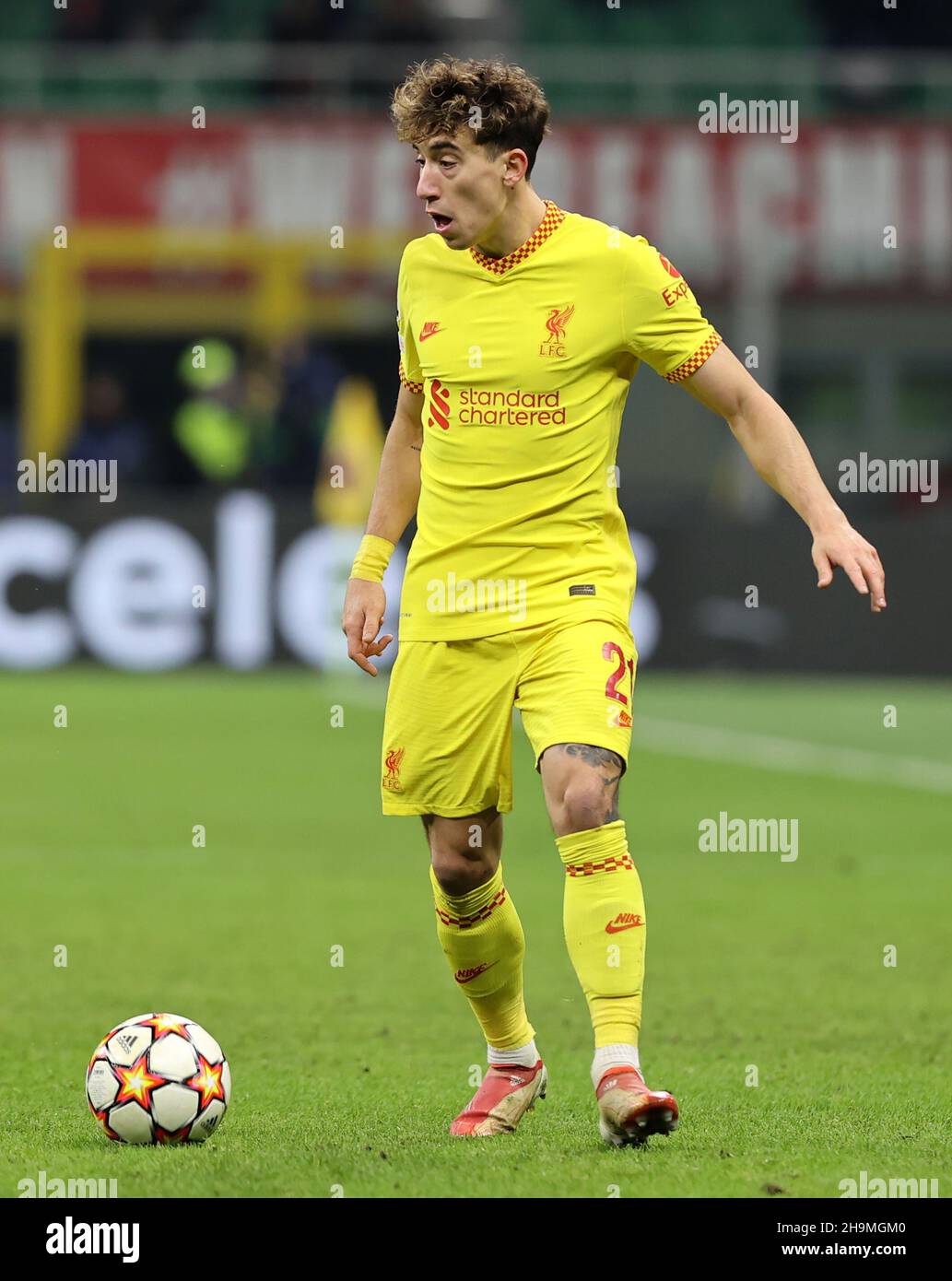 Liverpool's Kostas Tsimikas during the UEFA Champions League, Group B match  at the San Siro, Milan. Picture date: Tuesday December 7, 2021 Stock Photo  - Alamy