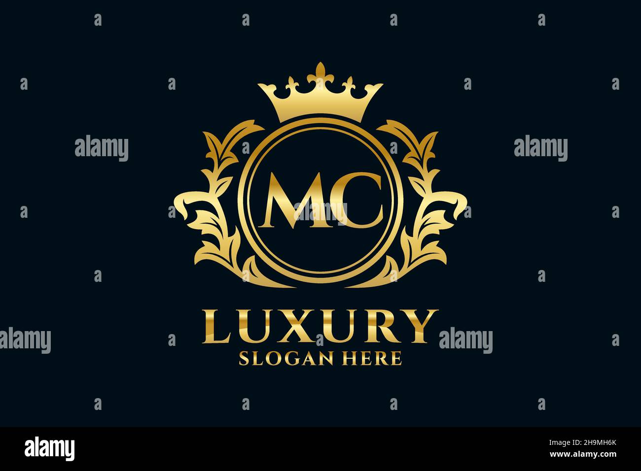 MC Letter Royal Luxury Logo template in vector art for luxurious ...