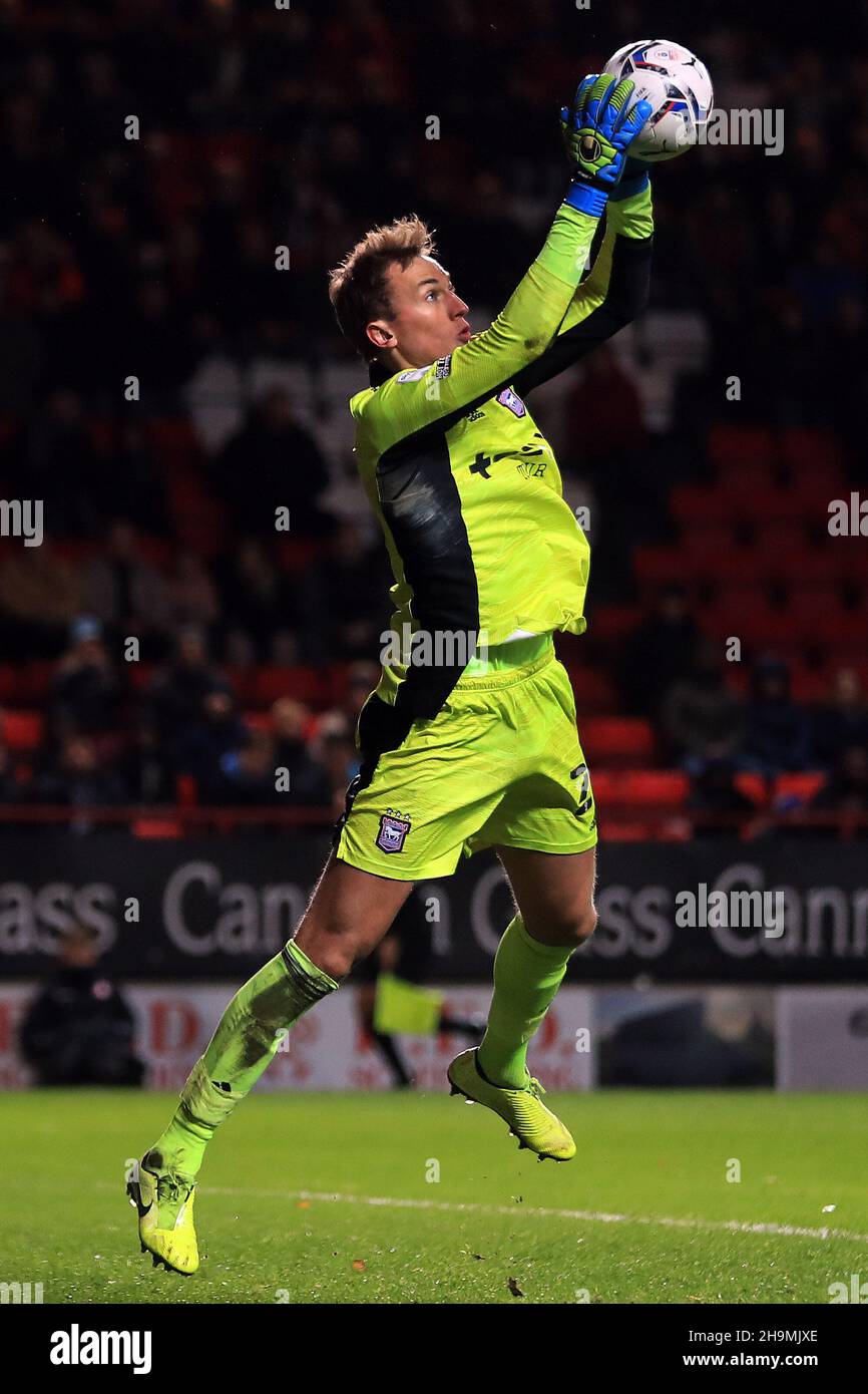 London, UK. 07th Dec, 2021. Christian Walton, the goalkeeper of Ipswich  Town in action during the game. EFL Skybet football league one match,  Charlton Athletic v Ipswich Town at the Valley in