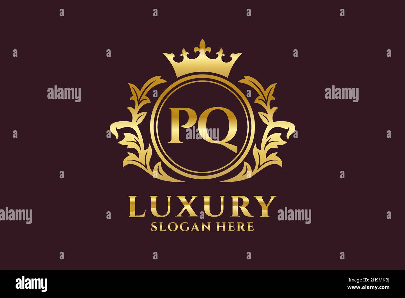 PQ Letter Royal Luxury Logo template in vector art for luxurious ...