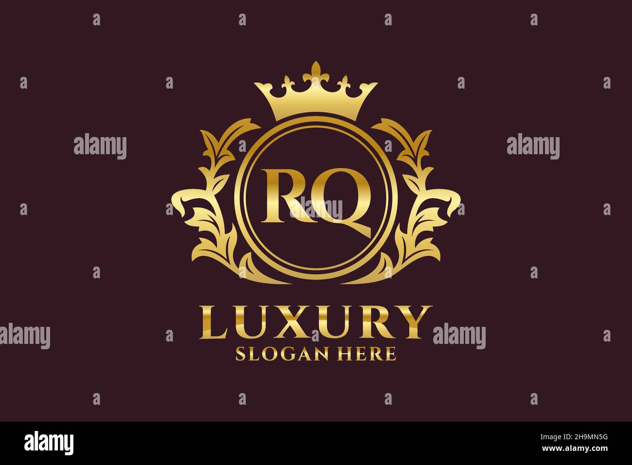 RQ Letter Royal Luxury Logo template in vector art for luxurious ...