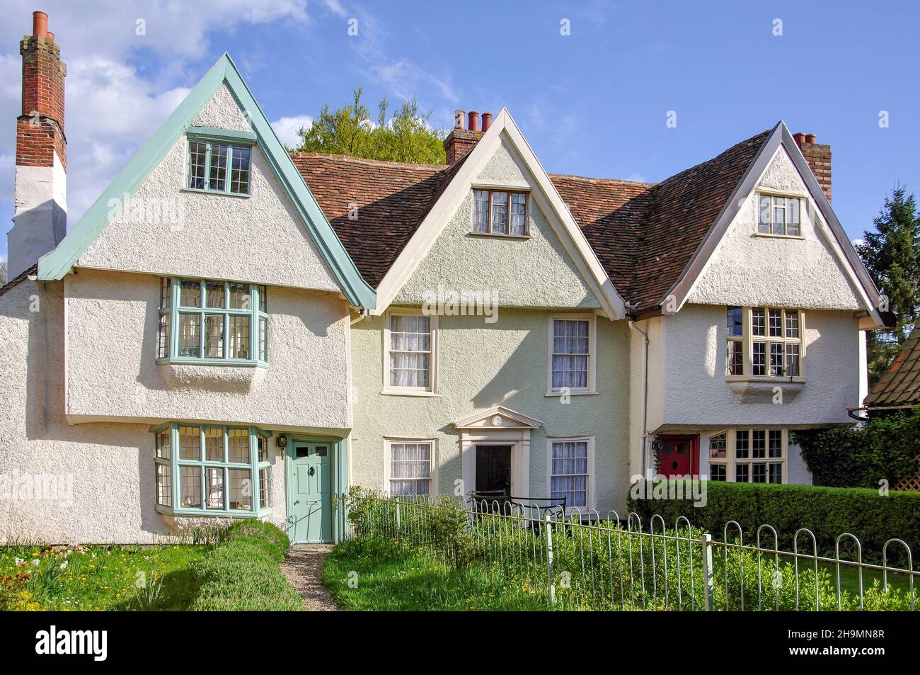 Period cottages, The Green, Cavendish, Suffolk, England, United Kingdom