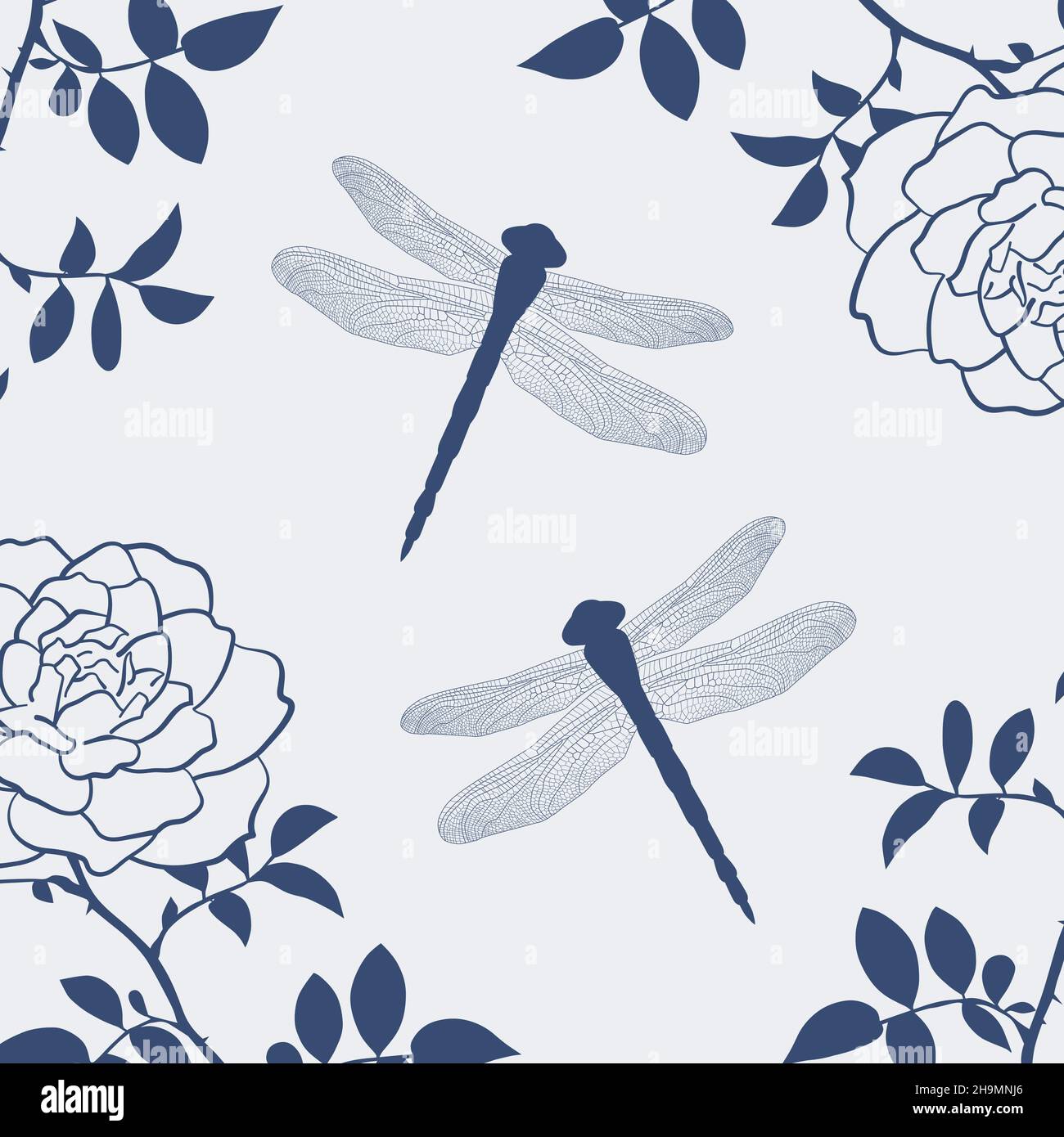 Seamless dragonflies pattern Stock Vector Images - Alamy