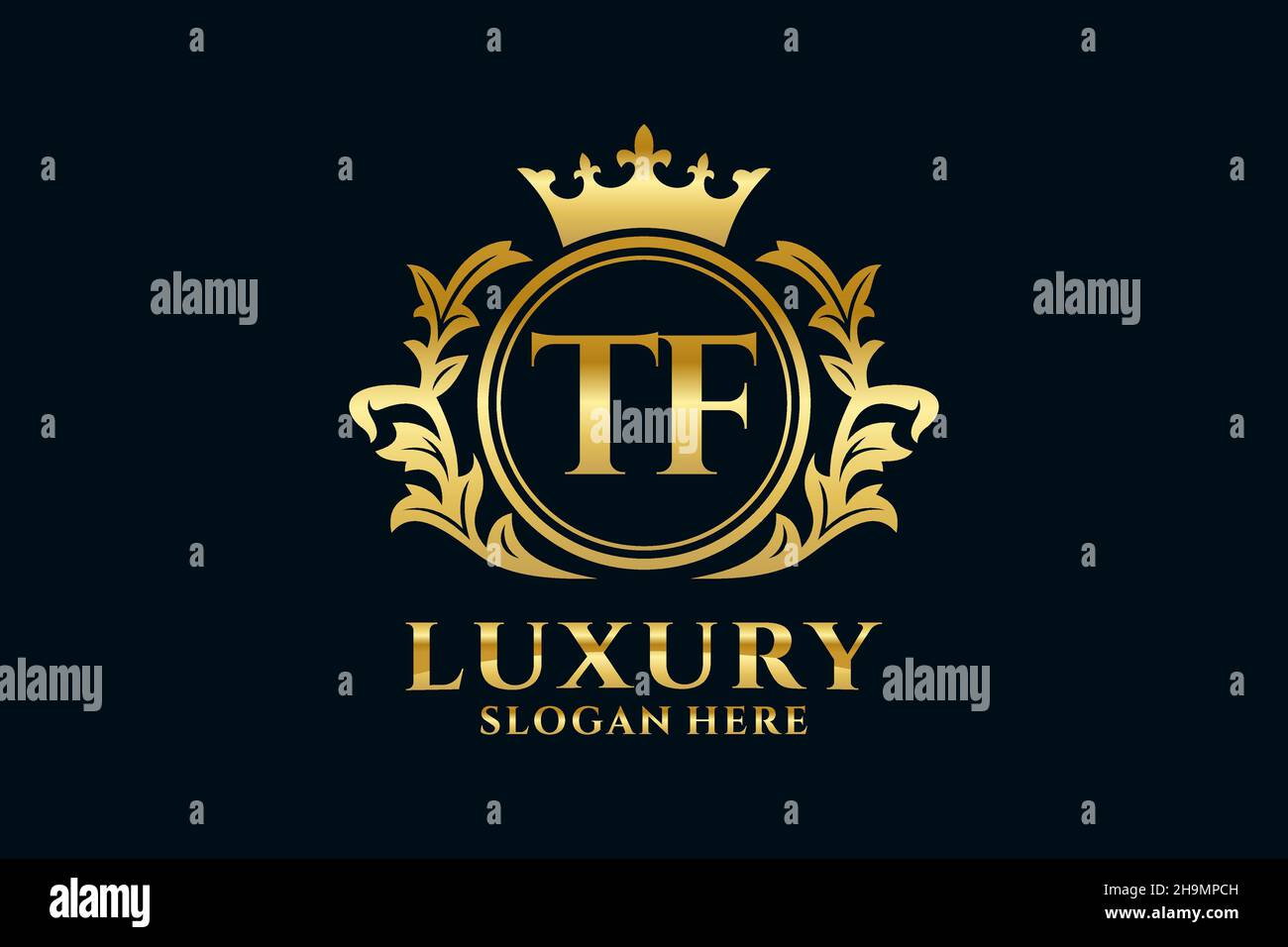 TF Letter Royal Luxury Logo template in vector art for luxurious ...