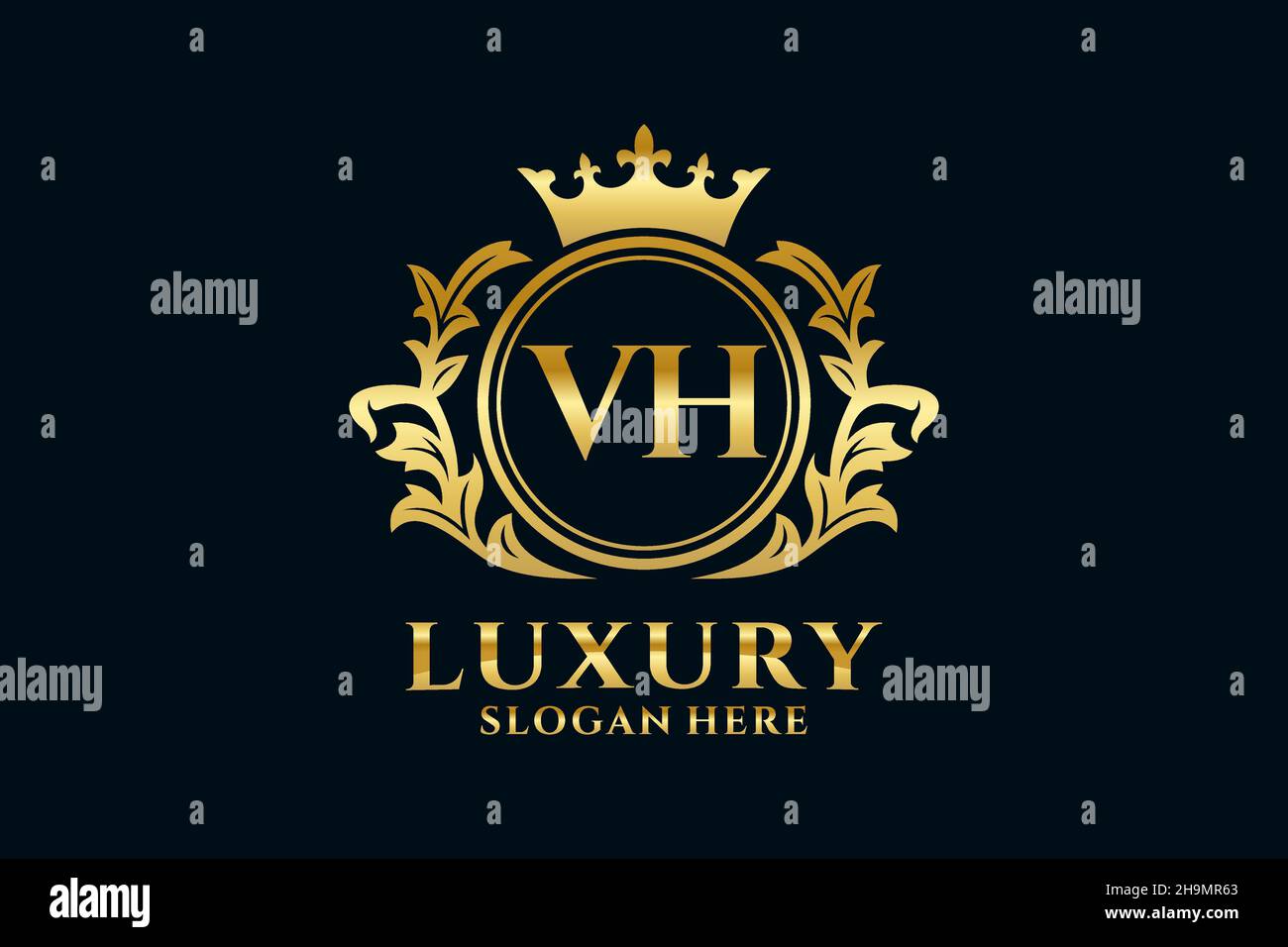 VH Letter Royal Luxury Logo template in vector art for luxurious ...