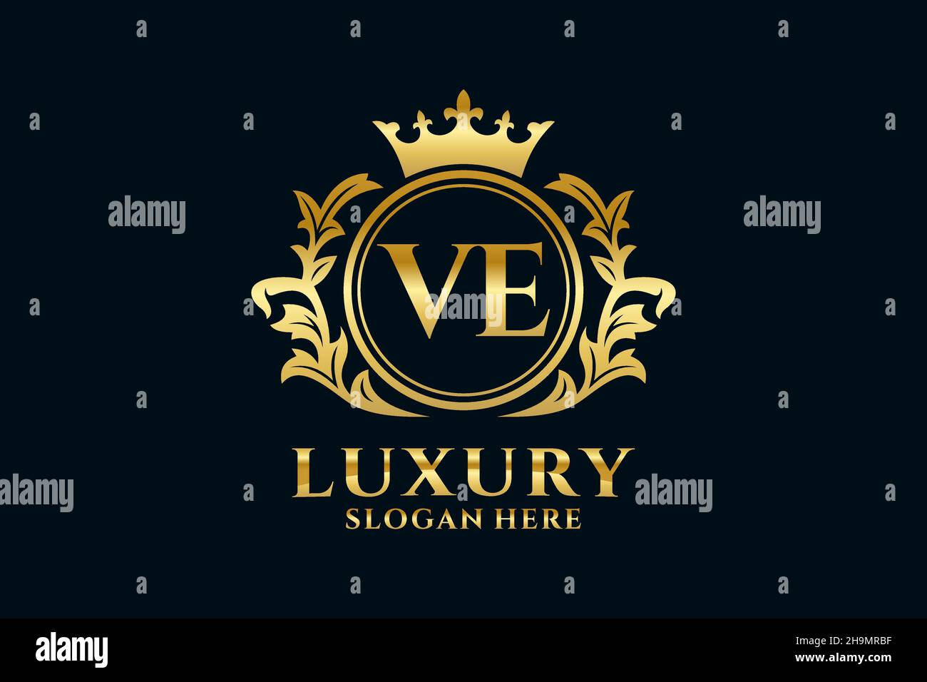 VE Letter Royal Luxury Logo template in vector art for luxurious ...